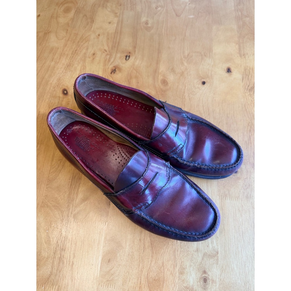 GH Bass Weejuns Mens 9 Burgundy Leather Penny Loafers Made in USA 731